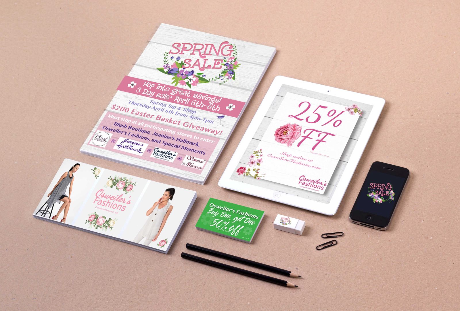 Spring Sale campaign flyer set across multiple formats
