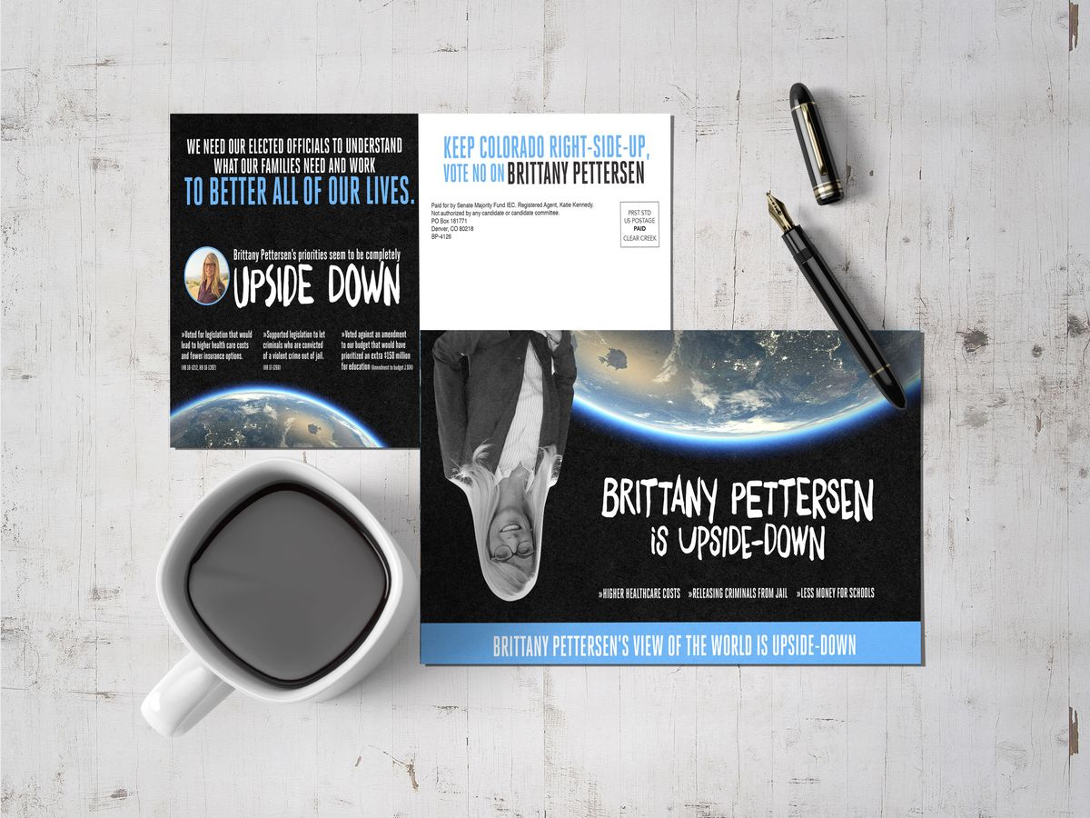 Brittany Pettersen upside down contrast campaign mailer